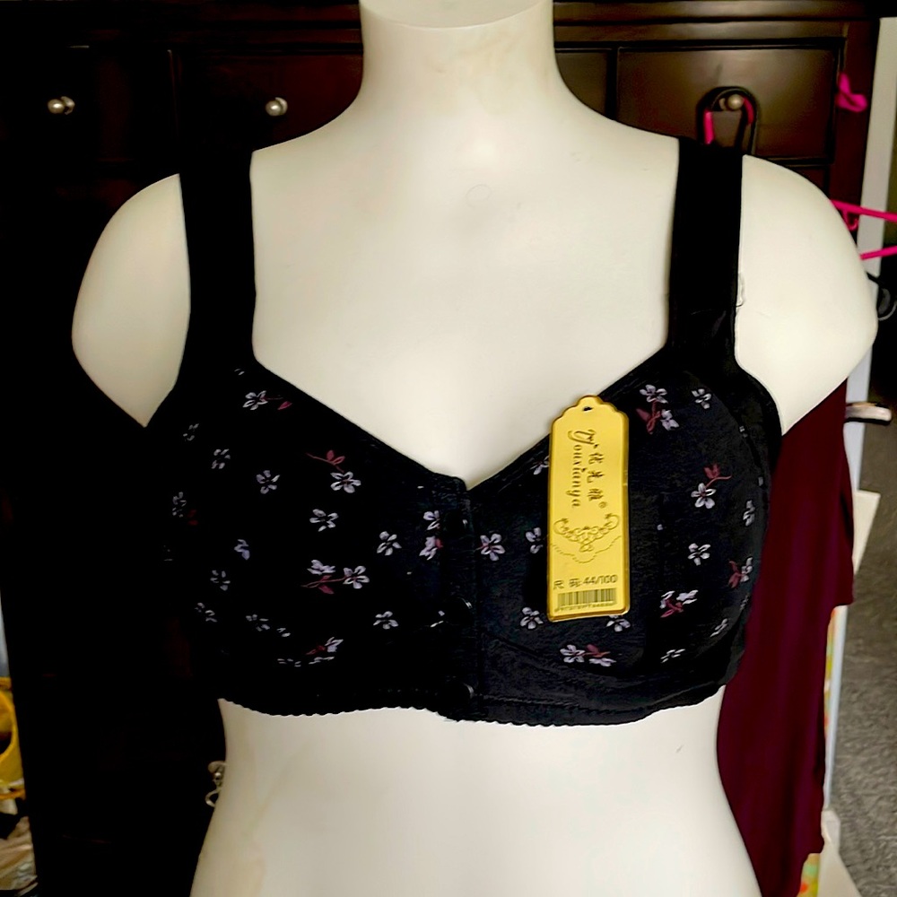 Brand new front snap black bra
